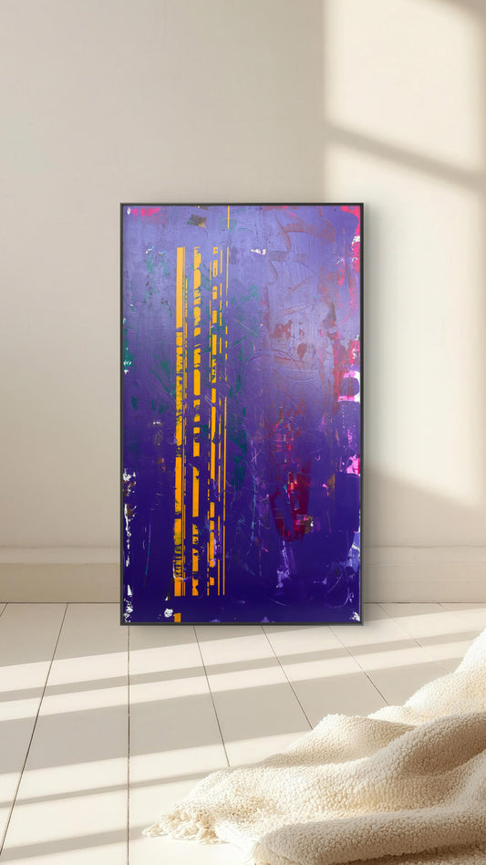 Cuadro monumental Caminos de Fabio Gómez - acrílico sobre lienzo 100x200 cm arte abstracto.