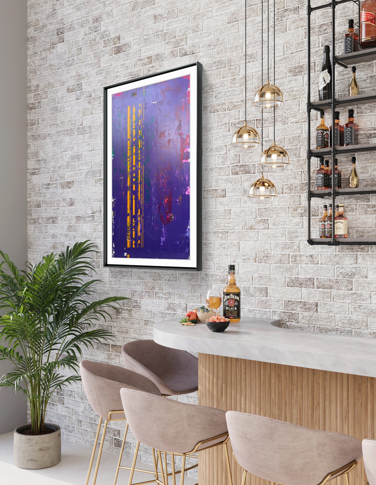 Cuadro monumental Caminos de Fabio Gómez - acrílico sobre lienzo 100x200 cm arte abstracto.